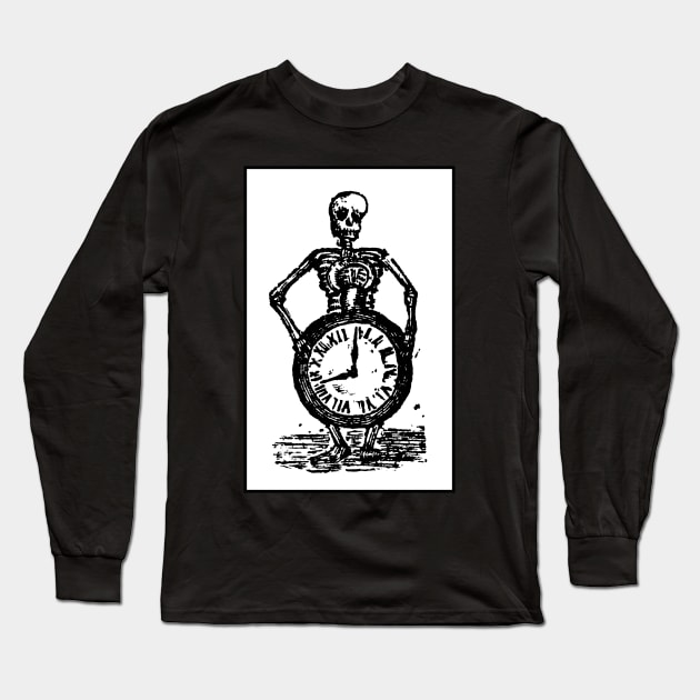 Day of the Dead  Skeleton with Clock Long Sleeve T-Shirt by Scarebaby